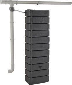 Regenton Muurtank, Grandval 300L, Antraciet Kunststof, Imitatiehout, Met Gootaansluitset Inbegrepen -Tuinverzorgings Winkel 1023x1200 2