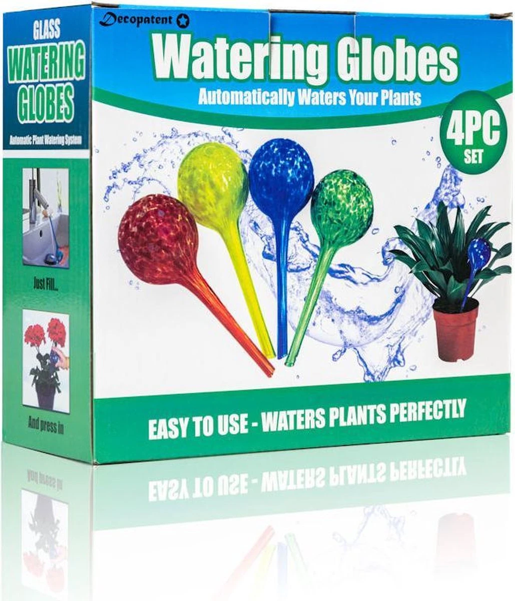 Decopatent® 4 Stuks - Waterdruppelaar voor Planten - Watergever - Glas - Waterbollen - Watergeefsysteem - Plantenbollen - Groen Merkloos Decopatent® 4 Stuks - Waterdruppelaar Voor Planten - Watergever - Glas - Waterbollen - Watergeefsysteem - Plantenbollen - Groen -Tuinverzorgings Winkel 1029x1200 4