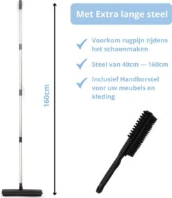 2 In 1 Rubberen Bezem – Bezem Binnen & Buiten – Vloerwisser Met Steel - Met Huisdierhaar Verwijderaar - Vloertrekker – Veger - Extra Lang 160cm -Tuinverzorgings Winkel 1039x1200 2