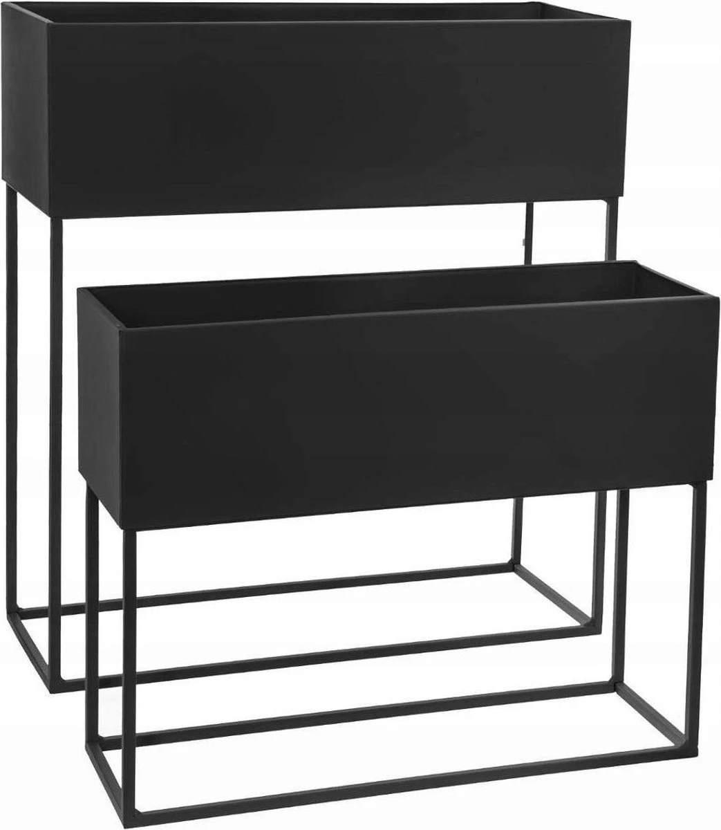 Atmosphera staande plantenbak Metaal Zwart 2-delig Atmosphera Staande Plantenbak Metaal Zwart 2-delig -Tuinverzorgings Winkel 1043x1200 2