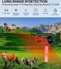 Steks® Kattenverjager 2023 Model - Kattenschrik - Katten Afweermiddel - Op Zonneenergie - Marterverjager - Op Batterijen - Met Adapter - Tuin - Ongedierte Verjager -Tuinverzorgings Winkel 1062x1200 2