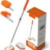 Merkloos Vloerschrobber - Bad Tegel Borstel Scrubber - Met 107cm Verstelbaar Lange - Voor Reiniging Badkamer Keuken Keramische Tegel - Oranje -Moederdag Cadeautje -Tuinverzorgings Winkel 1091x1200 2