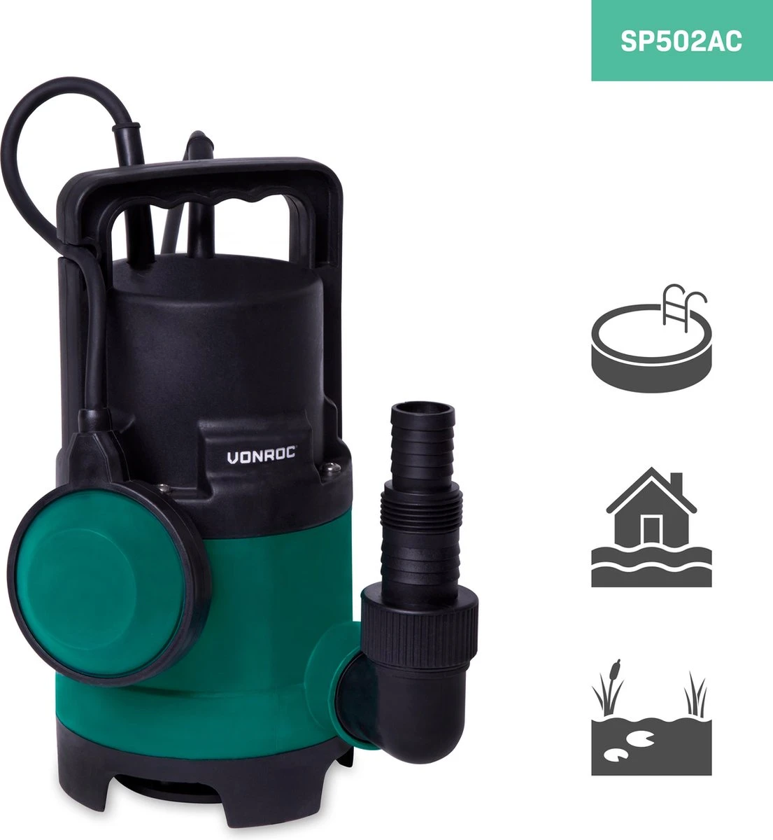 VONROC Dompelpomp/Waterpomp 400W - 8000l/h - Voor vuil en schoonwater - Met vlotter VONROC Dompelpomp/Waterpomp 400W - 8000l/h - Voor Vuil En Schoonwater - Met Vlotter -Tuinverzorgings Winkel 1105x1200 6