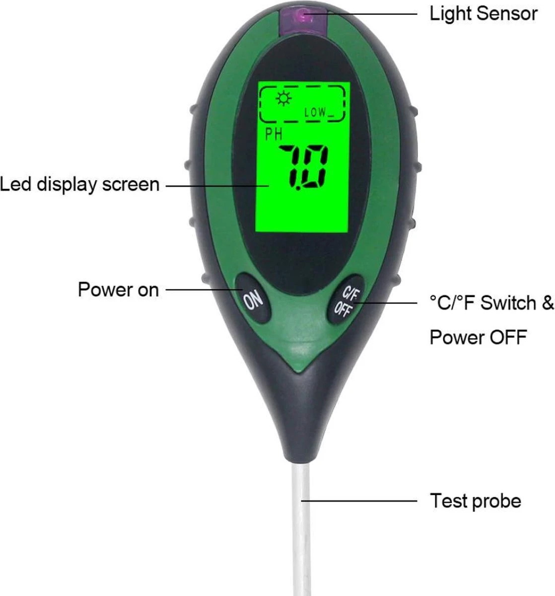 Vochtmeter planten - 4 in 1 - Vochtmeter - Watermeter - PH-meter - Vochtigheidsmeter Planten - Grondmeter - Watermeter voor kamerplanten- Groen - Incl. Batterij Vochtmeter Planten - 4 In 1 - Vochtmeter - Watermeter - PH-meter - Vochtigheidsmeter Planten - Grondmeter - Watermeter Voor Kamerplanten- Groen - Incl. Batterij -Tuinverzorgings Winkel 1118x1200 2
