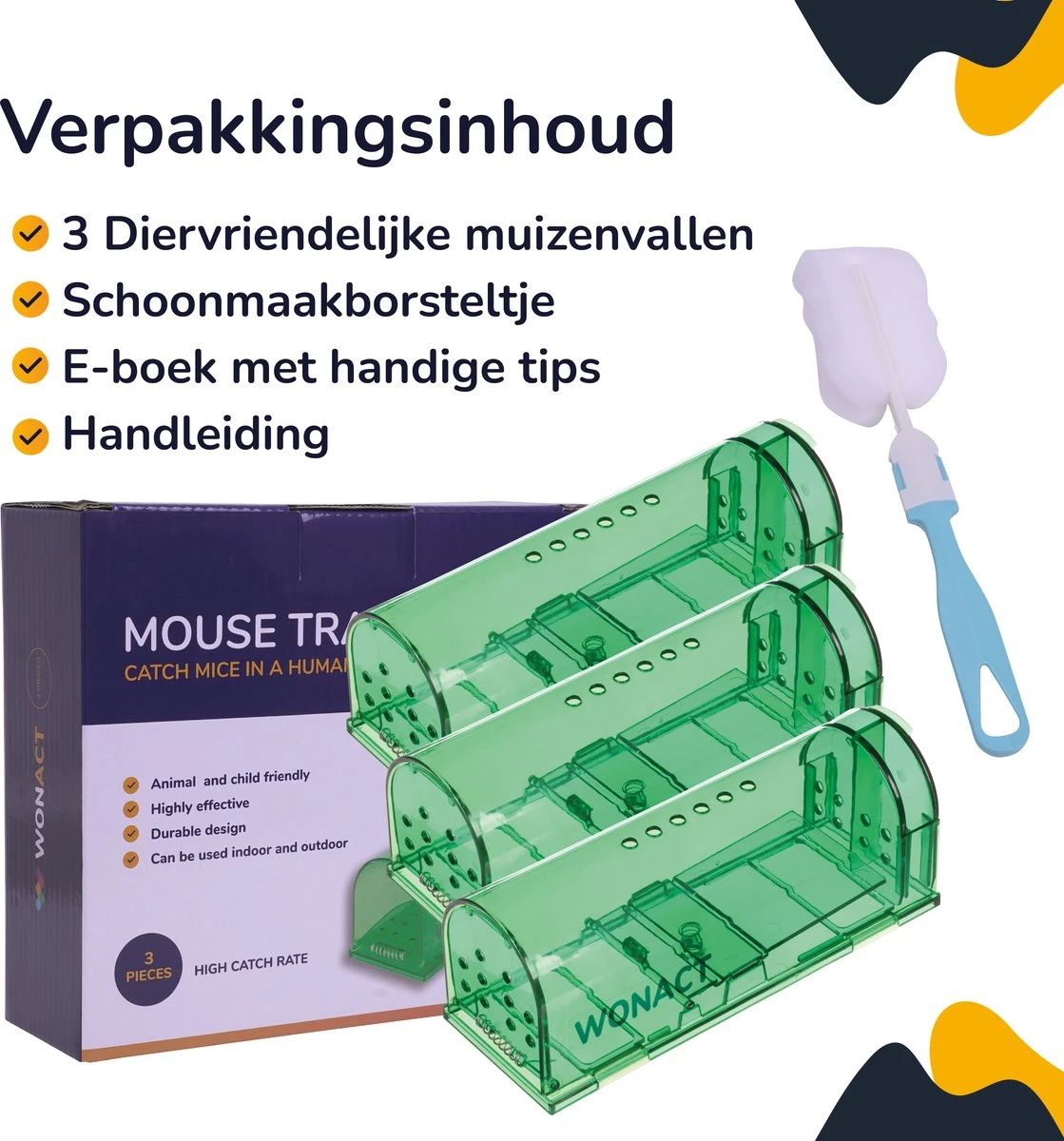 Wonact Muizenval - Diervriendelijke Muizenvallen Voor Binnen en Buiten - 3 Stuks - Verbeterd model 2023 - Inclusief E-boek met vangtips en schoonmaakborsteltje Wonact Muizenval - Diervriendelijke Muizenvallen Voor Binnen En Buiten - 3 Stuks - Verbeterd Model 2023 - Inclusief E-boek Met Vangtips En Schoonmaakborsteltje -Tuinverzorgings Winkel 1119x1200 3