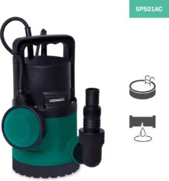 VONROC Dompelpomp/Waterpomp 300W - 6500l/h - Voor Schoon En Licht Vervuild Water - Met Vlotter -Tuinverzorgings Winkel 1123x1200 3