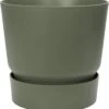 Elho Greenville Rond 30 - Grote Bloempot Voor Buiten - Gemaakt Van Gereycled Plastic - Ø 29.5 X H 27.8 Cm - Blad Groen