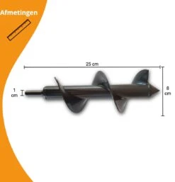 Grondboor Voor Boormachine - 8x25 Cm - Zwart -Tuinverzorgings Winkel 1154x1200 2