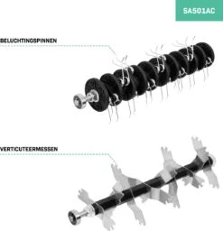 VONROC Elektrische Verticuteermachine - Gazonbeluchter – 1300W – Maaibreedte 320 Mm – 4 Dieptestanden (12/9/6/3 Mm) – Incl. 35L. Opvangbak -Tuinverzorgings Winkel 1160x1200