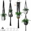 4 Stuks Luxe Macrame Plantenhangers - Boho Handgeweven Katoen Hangpot Voor Binnen/Buiten - Hangende Bloempot Met Kralen - Macramé Touw/Koord Hangplant Houder - Bohemian Wandhanger Decoratie - Plant Hanger - Verticale Tuin Bloempothouder Planthanger -Tuinverzorgings Winkel 1181x1200 9