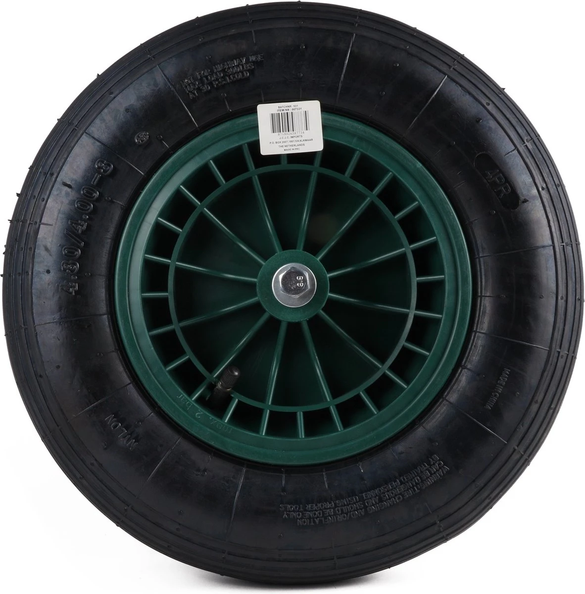 Kruiwagen Wiel 4.00 - 8 Luchtband Lijnprofiel - Asdiameter 20mm Kruiwagen Wiel 4.00 - 8 Luchtband Lijnprofiel - Asdiameter 20mm -Tuinverzorgings Winkel