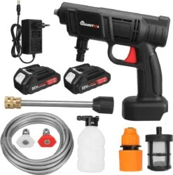 Merkloos Elektrische Accu-Hogedrukreiniger - 1.2mpa - Multifunctioneel Mondstuk - Draagbaar Oplaadbaar Snoerloos - Reinigingsspuitpistool - Met Rijke Accessoires - Voor Auto, Tuin, Terras, Raam - Zwart -Tuinverzorgings Winkel 1189x1200 3