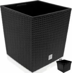 Prosperplast Kunststof Rato Rotan Bloempot/plantenpot Met Binnenpot Antraciet 40 Cm - Bloempotten Voor Binnen En Buiten -Tuinverzorgings Winkel 1195x1200 18