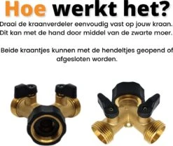 Horvitus Waterverdeler 2 Weg - Y Stuk Kraan Splitter - Voor Europese Kranen - Messing -Tuinverzorgings Winkel 1200x1009 6