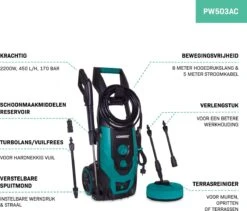 VONROC Hogedrukreiniger V22-2 2200W – 170 Bar – 450 L/h – Incl. 8m Slang, Terrasreiniger, Reinigingstank En Meer -Tuinverzorgings Winkel 1200x1027 1