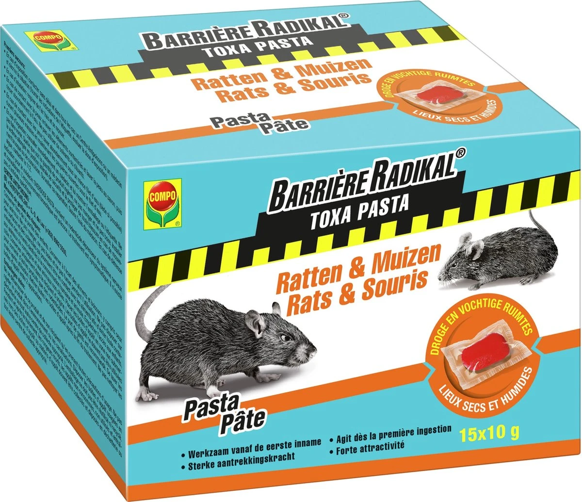 Barrière Radikal Toxa Pasta Ratten en Muizen 15X10GR Compo Barrière Radikal Toxa Pasta Ratten En Muizen 15X10GR -Tuinverzorgings Winkel 1200x1035 1