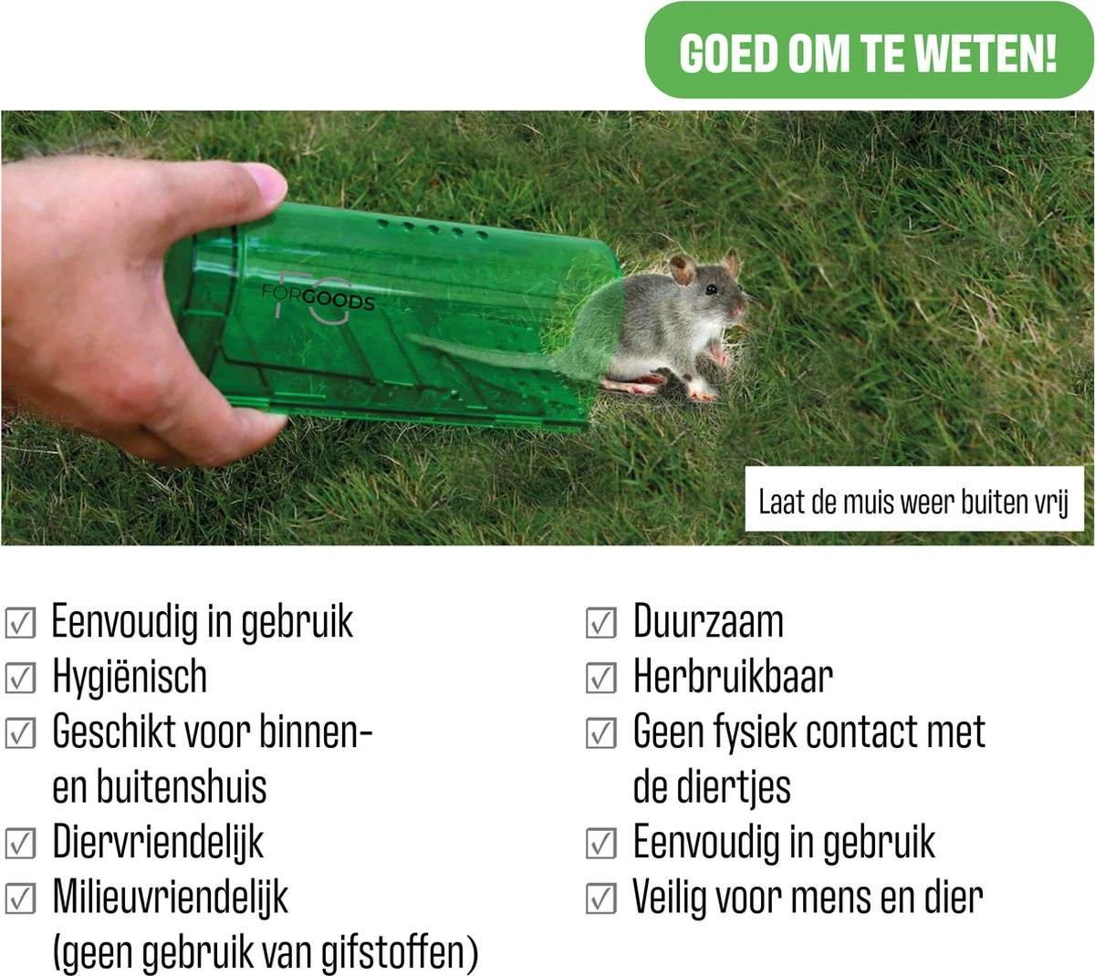 Forgoods Muizenval - Diervriendelijke Muizenvallen Voor Binnen en Buiten - 2 stuks - Met Schoonmaakborstel - Model 2023 Forgoods Muizenval - Diervriendelijke Muizenvallen Voor Binnen En Buiten - 2 Stuks - Met Schoonmaakborstel - Model 2023 -Tuinverzorgings Winkel 1200x1070 4