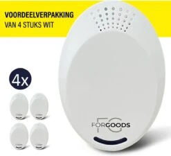 Merkloos Forgoods Ultrasone Muizenverjager En Ongedierte Verjager - Muizenverjager - Pest Reject - (4 Stuk Wit) - Ook Verkrijgbaar In Zwart
