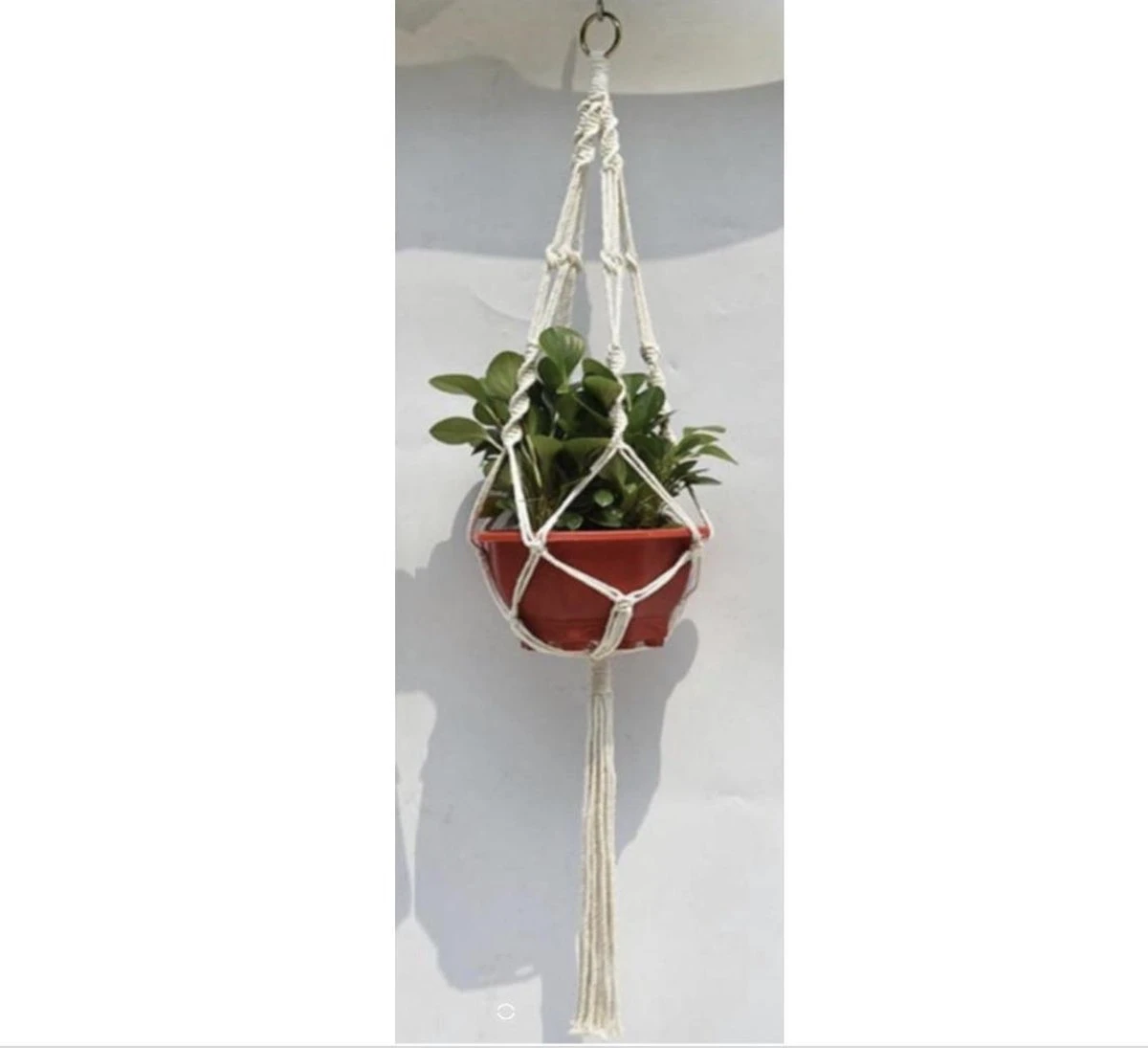 Plantenhanger macramé - Luxe gevlochten touw katoen - 1 stuk - Plantenpot ophangen - Planthanger Merkloos Plantenhanger Macramé - Luxe Gevlochten Touw Katoen - 1 Stuk - Plantenpot Ophangen - Planthanger -Tuinverzorgings Winkel 1200x1095 3