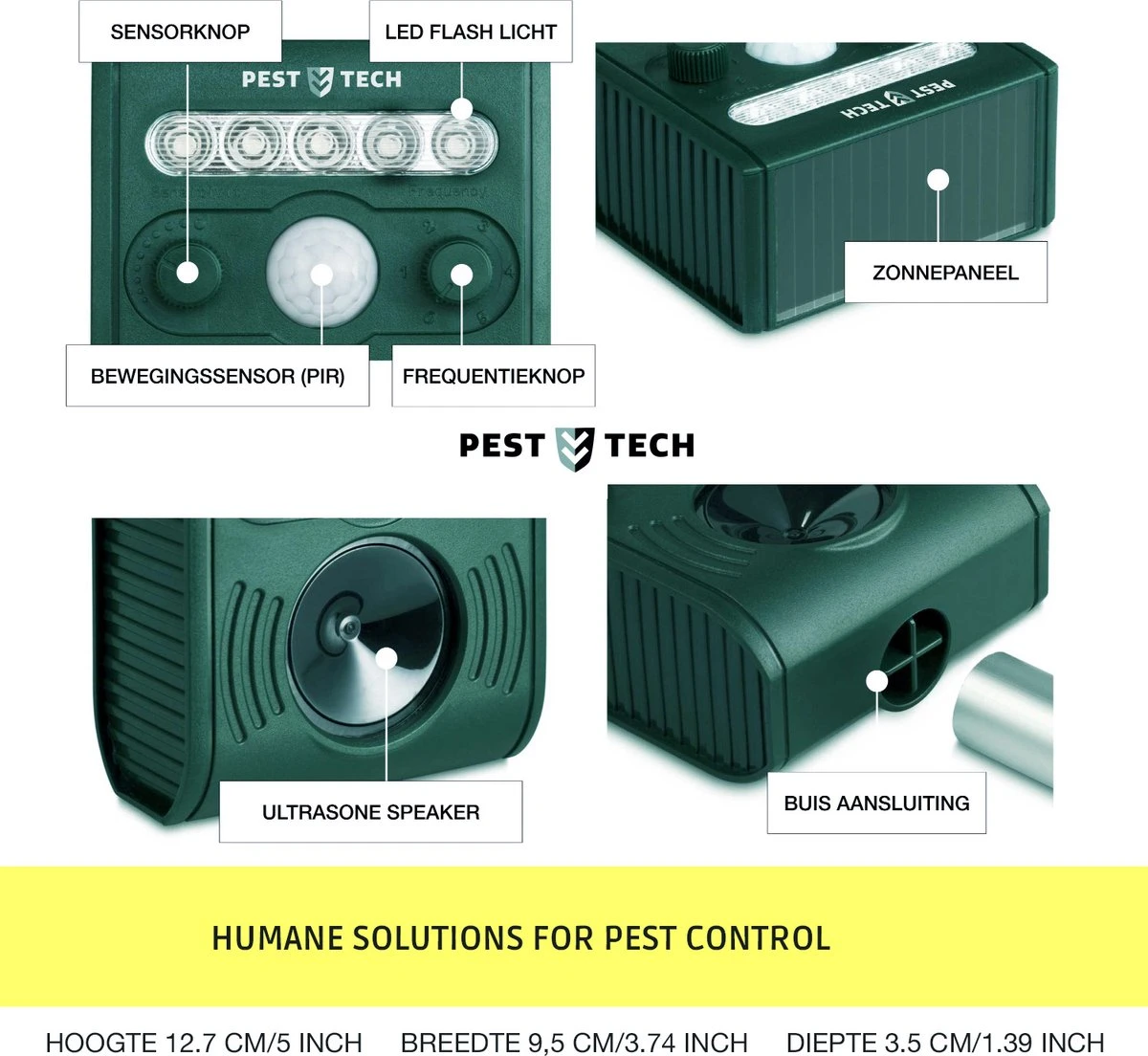 Pest-Tech PT-221 | Ultrasone Kattenverjager op zonneenergie | Kattenschrik | Marterverjager | Dierenverjager | Kattenafweermiddel | Ongedierte verjager - Met USB oplaadkabel Pest-Tech PT-221 | Ultrasone Kattenverjager Op Zonneenergie | Kattenschrik | Marterverjager | Dierenverjager | Kattenafweermiddel | Ongedierte Verjager - Met USB Oplaadkabel -Tuinverzorgings Winkel 1200x1104 4