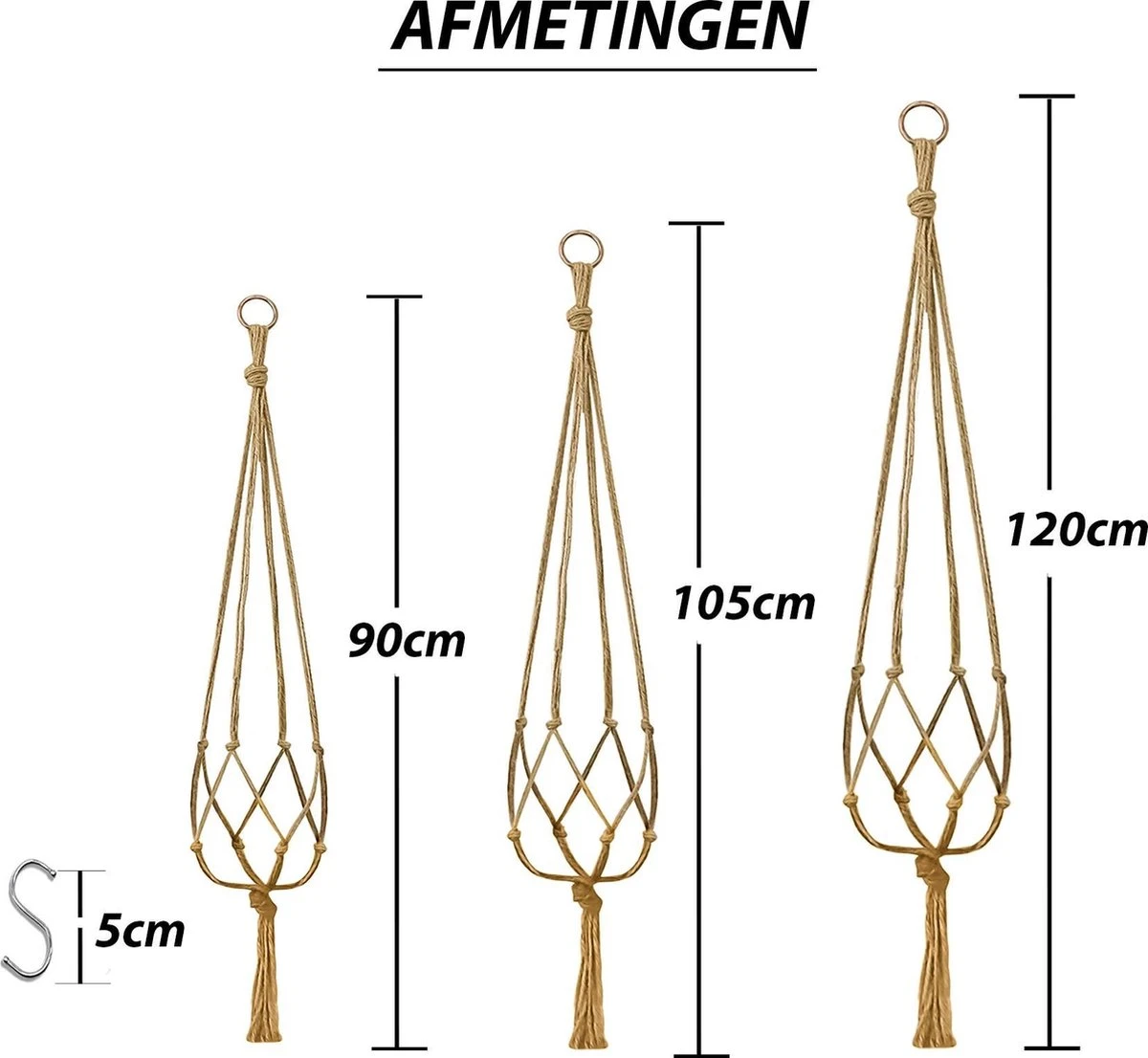 9 Stuks Jute Macrame Plantenhangers - Boho Handgeweven Katoen Hangpot voor Binnen/Buiten - Hangende Bloempot met Kralen - Macramé Touw/Koord Hangplant Houder - Bohemian Wandhanger Decoratie - Plant Hanger - Verticale Tuin Bloempothouder Planthanger 9 Stuks Jute Macrame Plantenhangers - Boho Handgeweven Katoen Hangpot Voor Binnen/Buiten - Hangende Bloempot Met Kralen - Macramé Touw/Koord Hangplant Houder - Bohemian Wandhanger Decoratie - Plant Hanger - Verticale Tuin Bloempothouder Planthanger -Tuinverzorgings Winkel 1200x1106 4
