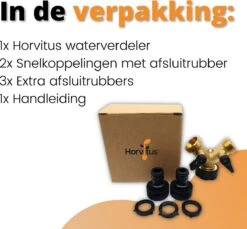 Horvitus Waterverdeler 2 Weg - Y Stuk Kraan Splitter - Voor Europese Kranen - Messing -Tuinverzorgings Winkel 1200x1111 10