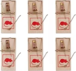 Merkloos Houten Muizenvallen 6 Stuks - Muizenklemmen - Voor Binnen En Buiten - 100% Pakkans - Muizenverjager - Zonder Muizengif