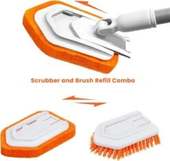 Merkloos Vloerschrobber - Bad Tegel Borstel Scrubber - Met 107cm Verstelbaar Lange - Voor Reiniging Badkamer Keuken Keramische Tegel - Oranje -Moederdag Cadeautje -Tuinverzorgings Winkel 1200x1138 2