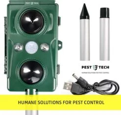 Pest-Tech | Supersonisch Flash Kattenverjager | Met Smart-Modus | Groter Bereik | Betere Frequenties |Kattenschrik | Werkt Op Zonne-energie M/ USB Oplaadkabel -Tuinverzorgings Winkel 1200x1141 5