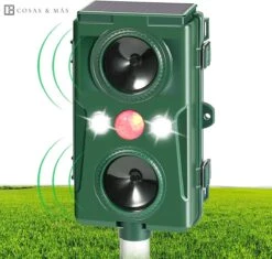 Cosas & Más - Ultrasone Kattenverjager - Marterverjager - Kattenschrik - Vogelverschrikker - Flashlight - Zonne Energie - Met USB Kabel