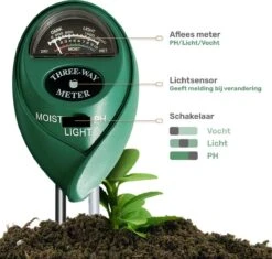 LBB 3 In 1 Soil Meter - PH Meter - Vocht Meter - Licht Meter - Universeel - Vochtigheidsmeter - Vochtmeter Planten -Tuinverzorgings Winkel 1200x1143 3