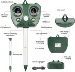 Metiva Kattenverjager - Ultrasone Verjager - Muizenverjager - Ongedierteverjager - Tuin - Diervriendelijke Ultrasone Dierenverjager Zonne Energie - Marterverjager - Katten - Kattenschrik - Waterbestendig - Honden - Dieren - Katten Verjager -Tuinverzorgings Winkel 1200x1150 4