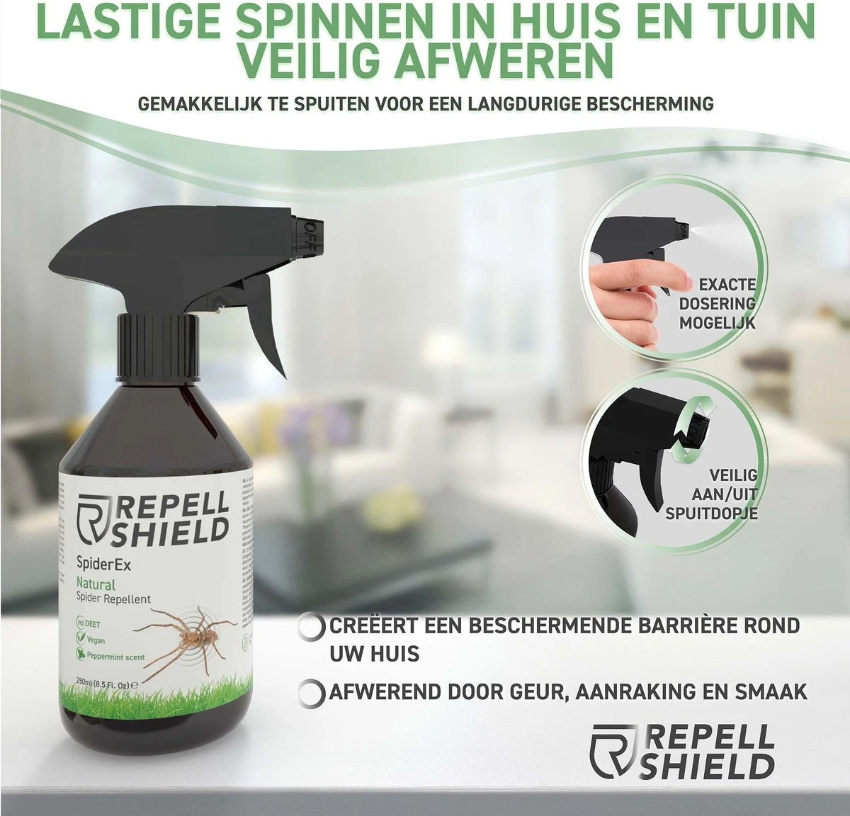 RepellShield Spinnen bestrijden - Ongediertewering | Diervriendelijk Spinnen verjagen met geur, Anti-Spinnen Spray - 250ml RepellShield Spinnen Bestrijden - Ongediertewering | Diervriendelijk Spinnen Verjagen Met Geur, Anti-Spinnen Spray - 250ml -Tuinverzorgings Winkel 1200x1152 6