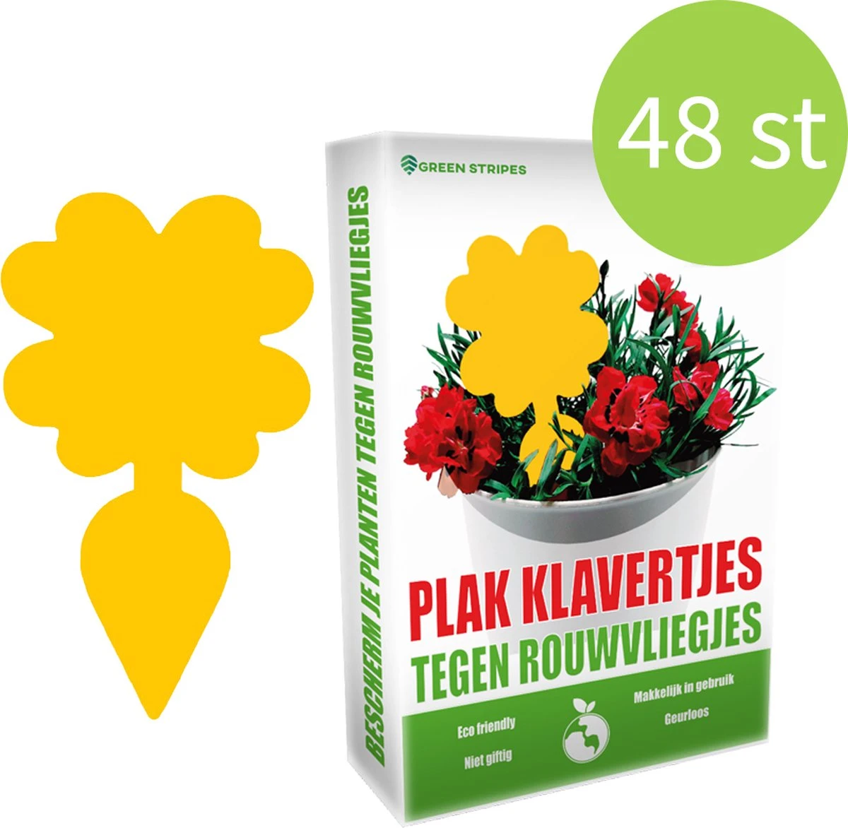Plak klavertjes tegen rouwvliegjes 48 stuks - Rouwvliegjes bestrijden - Varenrouwmug - Plakstrips - Vangkaarten - Vangplaten - Insectenval - Insectenvanger Plak Klavertjes Tegen Rouwvliegjes 48 Stuks - Rouwvliegjes Bestrijden - Varenrouwmug - Plakstrips - Vangkaarten - Vangplaten - Insectenval - Insectenvanger -Tuinverzorgings Winkel 1200x1172 4