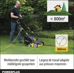 Powerplus POWXG7516 Elektrische Verticuteermachine - Mos Verwijderaar - 1800W - 360mm Maaibreedte- 45L Opvangbak - Incl. Gazonbeluchter/grasbeluchter -Tuinverzorgings Winkel 1200x1177 7