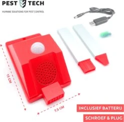 Pest-Tech™ PT-219 | Ultrasone Kattenverjager Op Zonneenergie | Kattenschrik | Marterverjager | Dierenverjager | Kattenafweermiddel | Ongedierte Verjager - Met USB Oplaadkabel -Tuinverzorgings Winkel 1200x1180 6