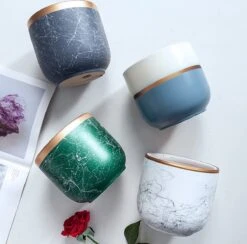 Bloempotten Binnen - Keramiek - Gouden Rand - Bloempot Buiten - Afvoergat 24 Cm - Groen – Groot -Tuinverzorgings Winkel 1200x1183 9