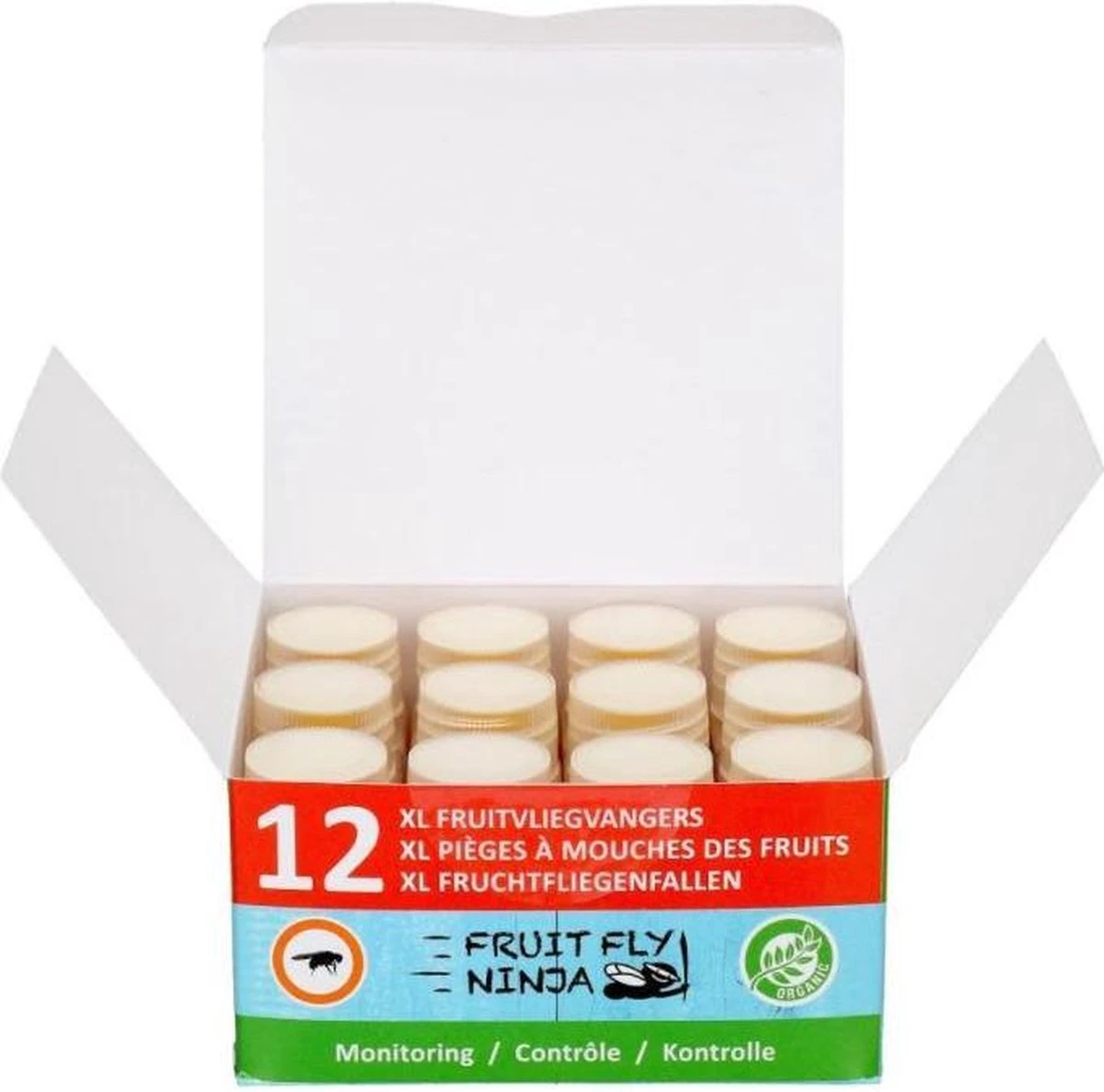 Super Ninja - Fruit Fly Ninja® - Fruitvliegjes vanger - 100% natuurlijk en Milieu verantwoordelijk - 12 Pack Super Ninja - Fruit Fly Ninja® - Fruitvliegjes Vanger - 100% Natuurlijk En Milieu Verantwoordelijk - 12 Pack -Tuinverzorgings Winkel 1200x1187 12