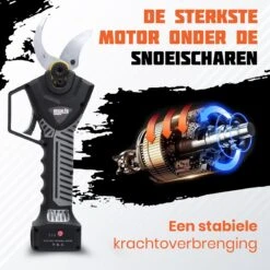 Reichlër® Elektrische Snoeischaar - 40 Mm Snijdiameter - 2x Accu - Anti-cut Functie - Heggenschaar - Takkenschaar - Zwart -Tuinverzorgings Winkel 1200x1200 10