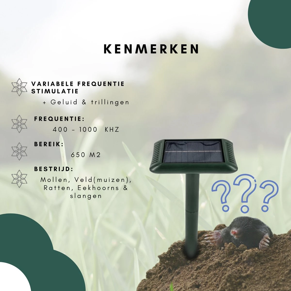 Gardies 2 stuks Ultrasone Mollenverjager - Oplaadbare batterijen & Zonne-Energie - Waterdichte Mollenbestrijding - 100% Diervriendelijk Gardies 2 Stuks Ultrasone Mollenverjager - Oplaadbare Batterijen & Zonne-Energie - Waterdichte Mollenbestrijding - 100% Diervriendelijk -Tuinverzorgings Winkel 1200x1200 1009