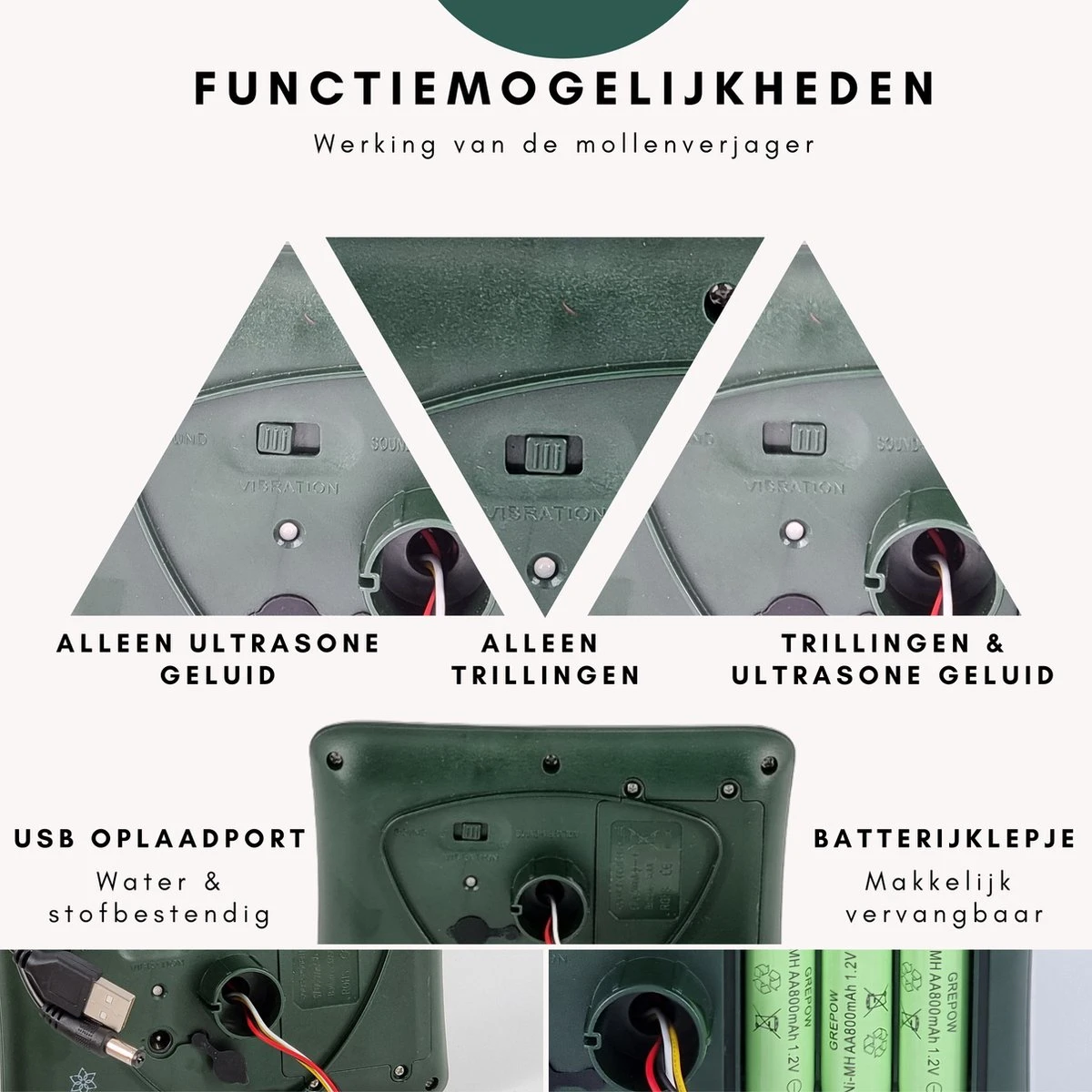 Gardies 2 stuks Ultrasone Mollenverjager - Oplaadbare batterijen & Zonne-Energie - Waterdichte Mollenbestrijding - 100% Diervriendelijk Gardies 2 Stuks Ultrasone Mollenverjager - Oplaadbare Batterijen & Zonne-Energie - Waterdichte Mollenbestrijding - 100% Diervriendelijk -Tuinverzorgings Winkel 1200x1200 1010