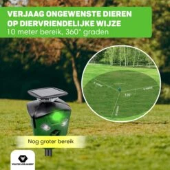 Vulpes Verjager® Ultrasone Kattenverjager Op Zonneenergie - Kattenschrik - Marterverjager - Waterdicht, 360° Bescherming & 20m Bereik - Afweermiddel Voor Vogels, Katten, Muizen Etc. -Tuinverzorgings Winkel 1200x1200 1017