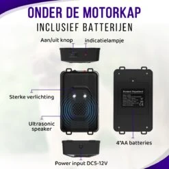 Xolby Marterverjager - Ongedierteverjager - Muizenverjager & Rattenverjager - Ultrasone & Flitsen - Werkt Op Autoaccu, Batterijen Of Netstroom - Voor Binnen, Buiten En Auto -Tuinverzorgings Winkel 1200x1200 1066