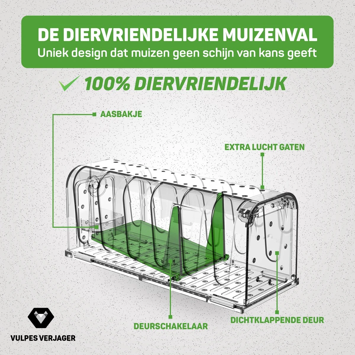 Vulpes Verjager® - Muizenval - Diervriendelijke Muizenvallen voor Binnen & Buiten - 2 stuks - Met Schoonmaakborstel - Muizenklem - 100% Pakkans Vulpes Verjager® - Muizenval - Diervriendelijke Muizenvallen Voor Binnen & Buiten - 2 Stuks - Met Schoonmaakborstel - Muizenklem - 100% Pakkans -Tuinverzorgings Winkel 1200x1200 1237