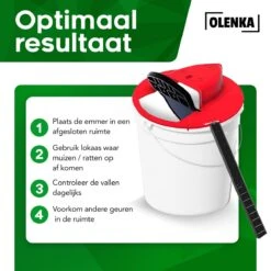 Olenka - Diervriendelijke Muizenval - Rattenval - Muizenverjager - Inclusief Emmer - Voor Binnen En Buiten - Verbeterd Model 2023 - Inclusief E-Book - Rood -Tuinverzorgings Winkel 1200x1200 1247