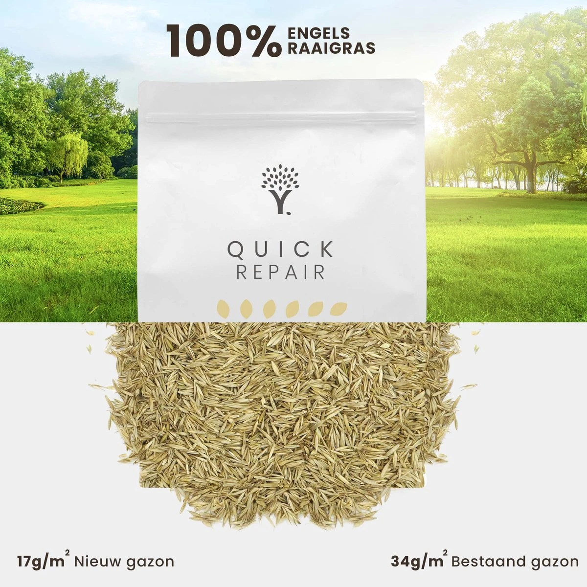 Snel Herstel Graszaad voor 100m² Gras | Perfect bij Kale Plekken en een Beschadigd Gazon Snel Herstel Graszaad Voor 100m² Gras | Perfect Bij Kale Plekken En Een Beschadigd Gazon -Tuinverzorgings Winkel 1200x1200 1522