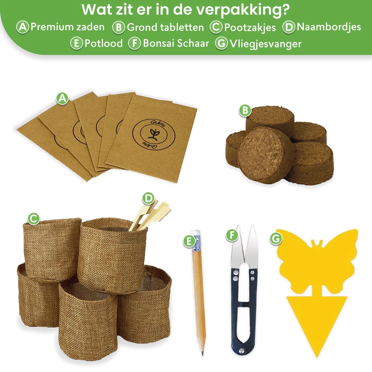 Qubis Bonsai Starters Kit - 23 Delige Kweekset - 5 Soorten Premium Zaden - DIY Pakket - Binnen Bonsai Boompje Kweken - Incl. Rouwvliegjes Vanger Qubis Bonsai Starters Kit - 23 Delige Kweekset - 5 Soorten Premium Zaden - DIY Pakket - Binnen Bonsai Boompje Kweken - Incl. Rouwvliegjes Vanger -Tuinverzorgings Winkel 1200x1200 1622