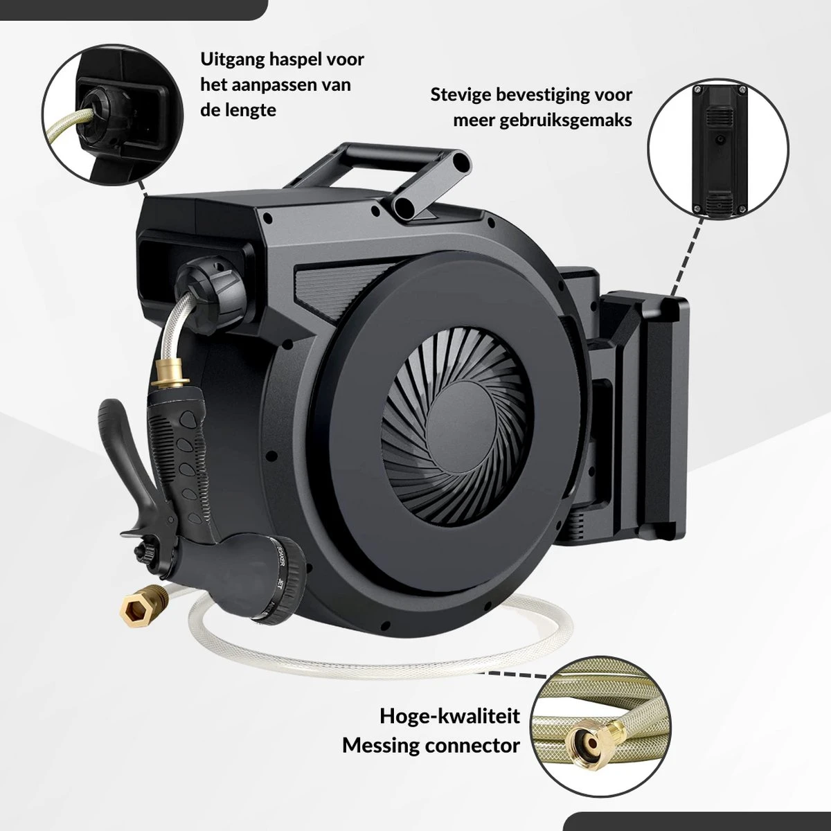 Buxibo - Wandslangenbox 20 meter + 2 meter - Tuinslang met haspel - 9 Sproei standen - Slangenhouder 180° Draaibaar - Tuinslanghaspel Zwart+ Gratis Sproeier - Zwart Buxibo - Wandslangenbox 20 Meter + 2 Meter - Tuinslang Met Haspel - 9 Sproei Standen - Slangenhouder 180° Draaibaar - Tuinslanghaspel Zwart+ Gratis Sproeier - Zwart -Tuinverzorgings Winkel 1200x1200 1819