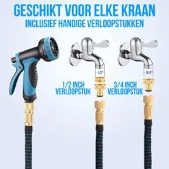 Strex Flexibele Tuinslang 15M Met Sproeikop - Uitrekbaar - Incl. Koppelingen, Ophanghaak & Opbergzak -Tuinverzorgings Winkel 1200x1200 2190