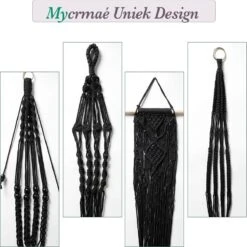 4 Stuks Luxe Macrame Plantenhangers - Boho Handgeweven Katoen Hangpot Voor Binnen/Buiten - Hangende Bloempot Met Kralen - Macramé Touw/Koord Hangplant Houder - Bohemian Wandhanger Decoratie - Plant Hanger - Verticale Tuin Bloempothouder Planthanger -Tuinverzorgings Winkel 1200x1200 2401